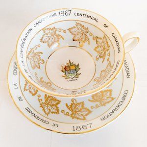 Royal Grafton 1967 Centennial of Canadian Confederation Canada Teacup & Saucer